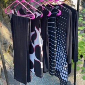 Chico's Travelers 6 Piece Lot Bundle Chicos 1 Size Medium 8/10 in Black
